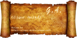 Gligor Anikó névjegykártya